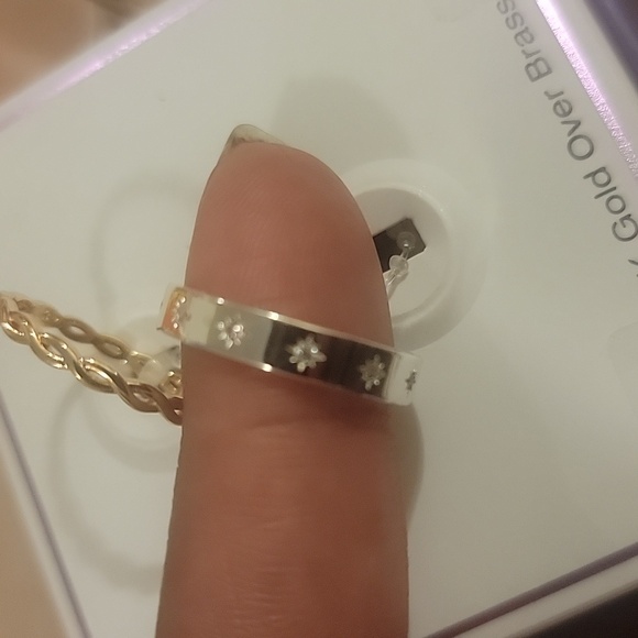 Cubic Zirconia 18K Gold Over Brass Ring Set (2Fer) - Picture 6 of 8